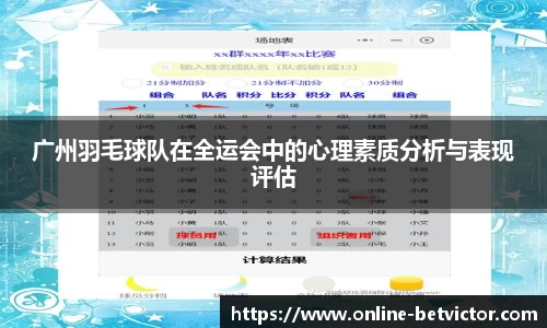 广州羽毛球队在全运会中的心理素质分析与表现评估